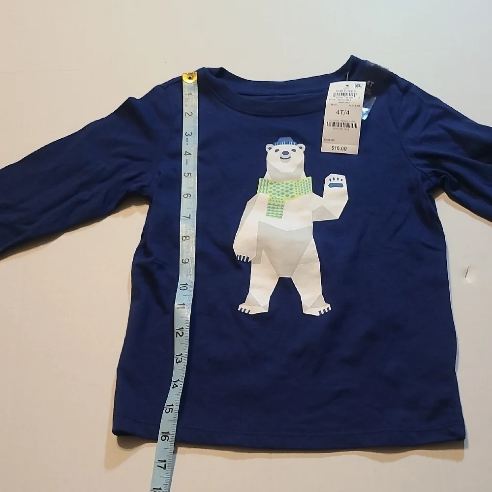 Epic Threads Navy Polar Bear Long Sleeve Tee NWT Size 4/4T